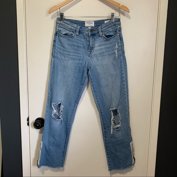 Frame Denim Denim - Frame Denim 28 Le High Straight Ankle Zippers
